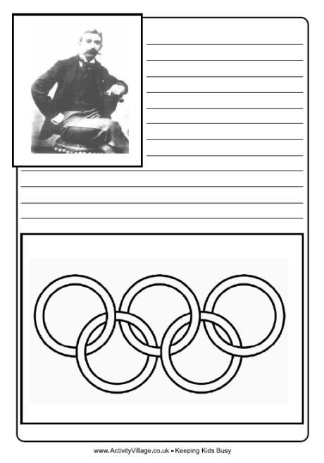 Olympics notebooking page