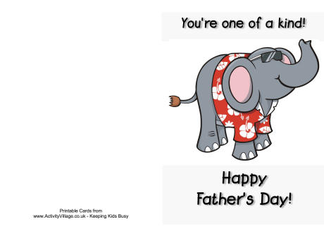 One of a kind Fathers Day card