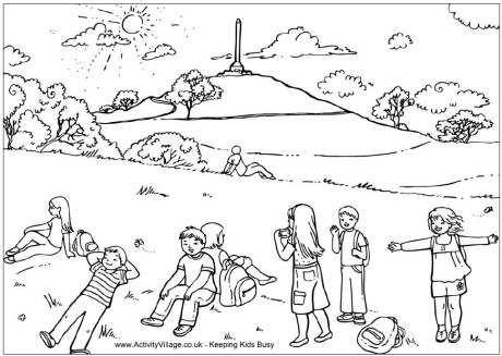kids coloring pages scenery hill - photo #16