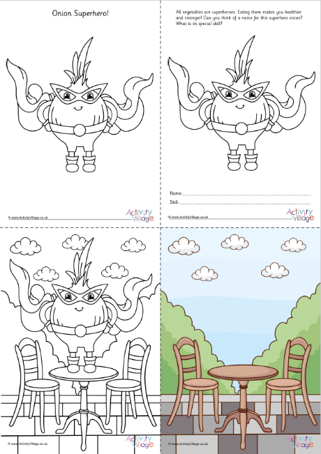 Onion Superhero colouring set