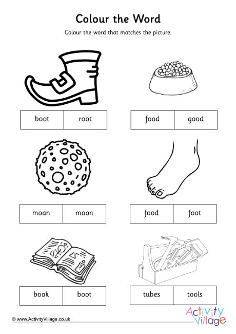 Oo Digraph Colour The Word