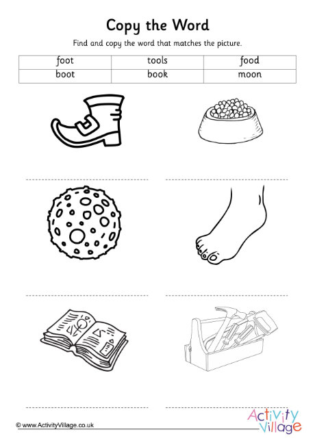 Oo Digraph Copy The Word