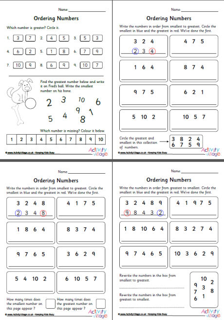 ordering-numbers-1-to-10-worksheets