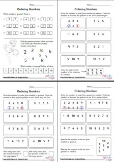 Ordering Numbers Worksheets