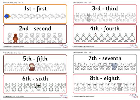 Ordinal number strips