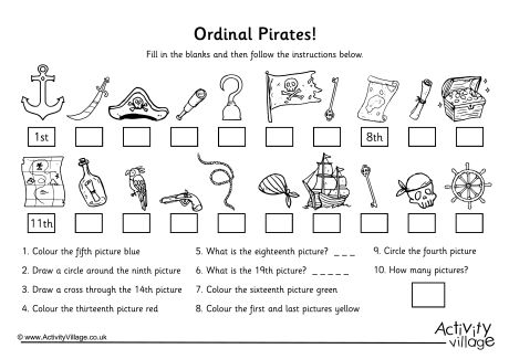 Ordinal numbers gap worksheet 4
