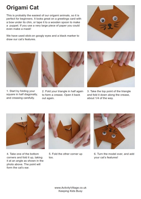Origami cat instructions