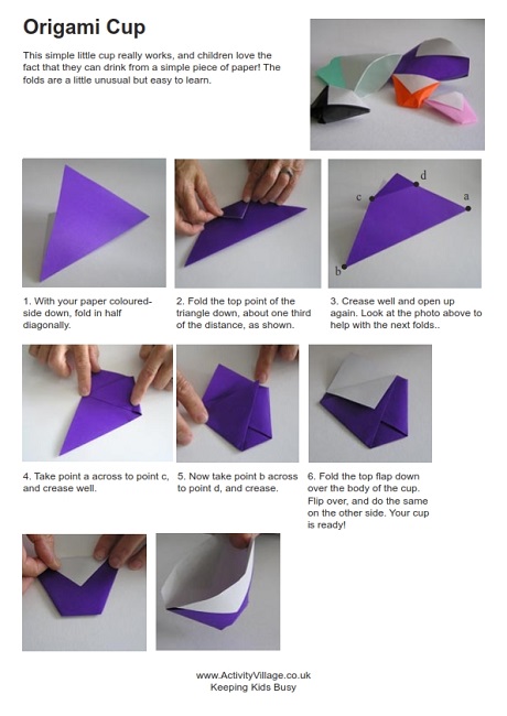 Origami cup instructions