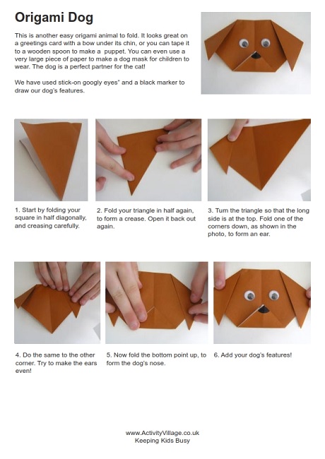 Origami dog instructions
