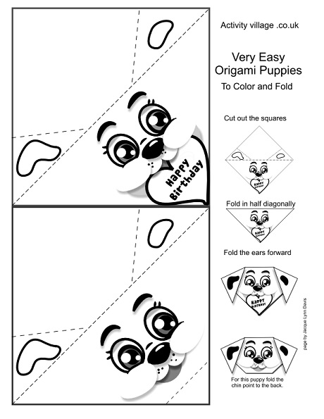 Origami dog printable Origami dog printable