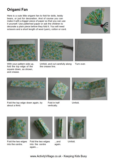 Origami fan instructions Origami fan instructions