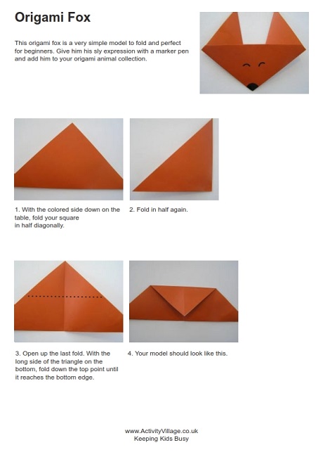 origami fox easy instructions origami fox easy instructions