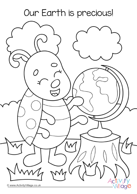 Our Earth is precious colouring page