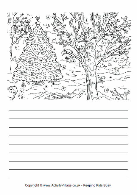 Outdoor Christmas tree story paper