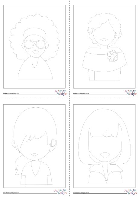 Outline Girls Colouring Set Outline Girls Colouring Set