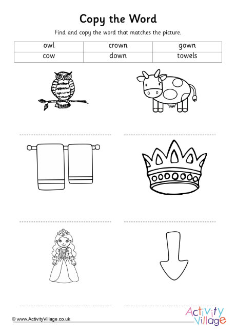 Ow Digraph Copy The Word