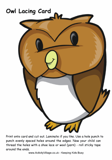 Owl lacing card