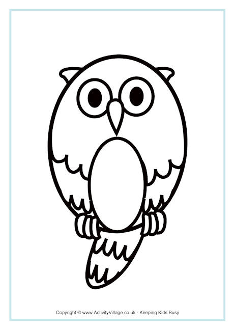 Owl colouring page 2 Owl colouring page 2
