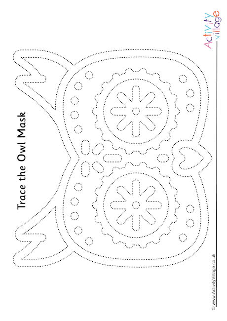 Owl face tracing page