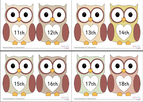 Owl ordinal numbers 11-20