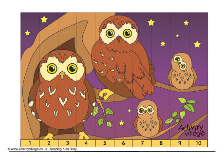 Owls counting jigsaw Owls counting jigsaw