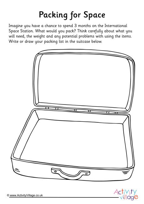 Packing for Space Worksheet Packing for Space Worksheet