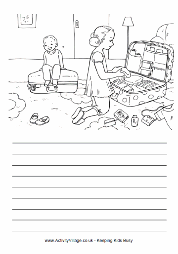 Packing for vacation story paper