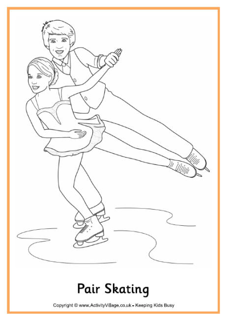 Pair skating colouring page Pair skating colouring page