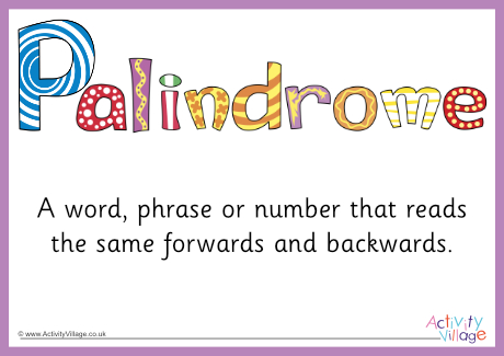 Palindrome display poster