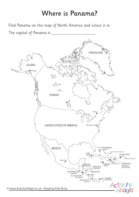 Panama Location Worksheet