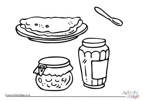 Pancake Day colouring page