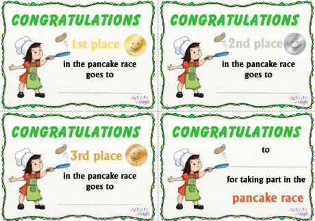 Pancake Race Certificate
