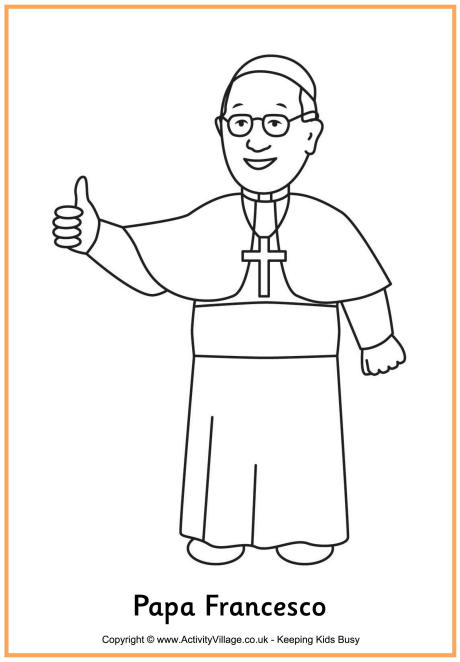 Papa Francesco colouring page
