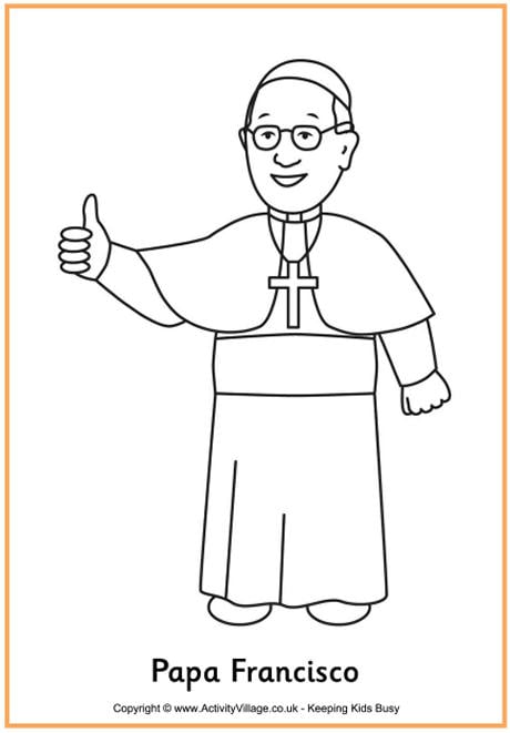 Papa Francisco colouring page