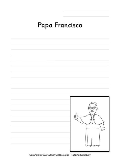 Papa Francisco writing page