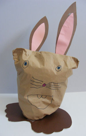 Paper bag rabbit craft