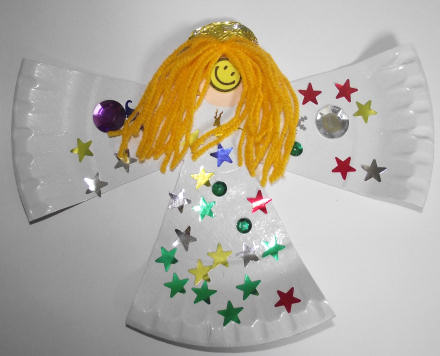 Paper plate angel craft