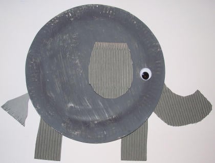 Paper plate elephant craft - photo 1