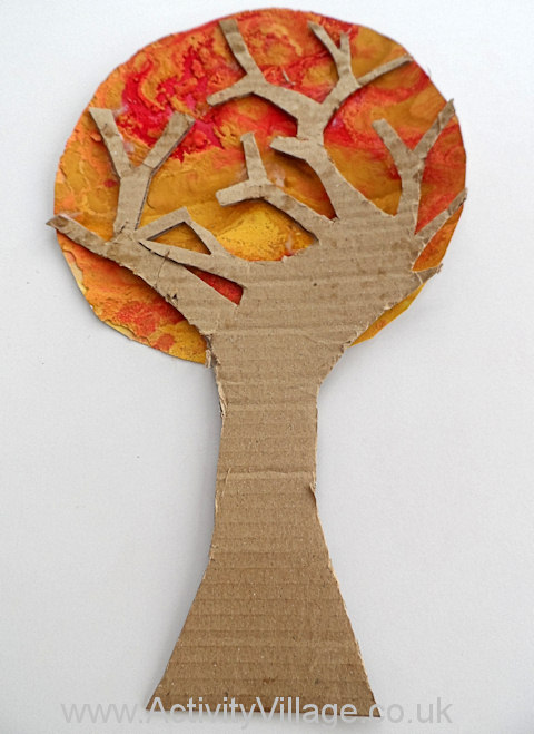 Paper Plate Marbling Tree