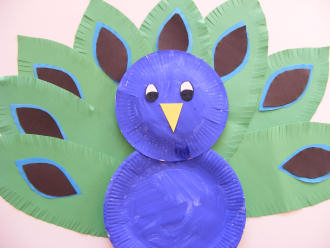 Paper plate peacock