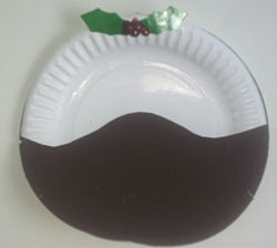 Paper Plate Christmas Pudding