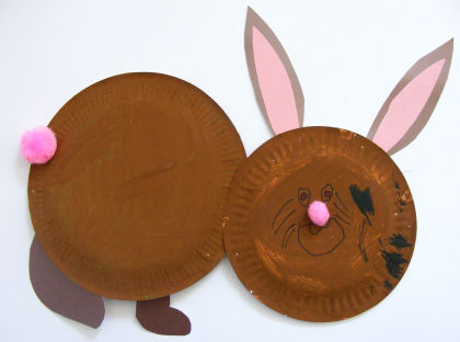 Paper plate rabbit craft for younger kids