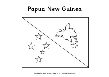 Papua New Guinea flag colouring page