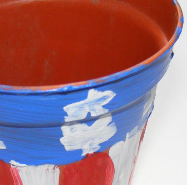 Patriotic plant pot, detail