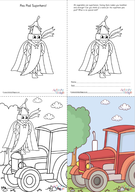 Pea Pod Superhero colouring set Pea Pod Superhero colouring set