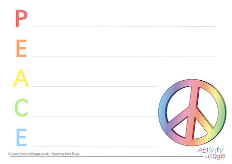 Peace acrostic poem printable