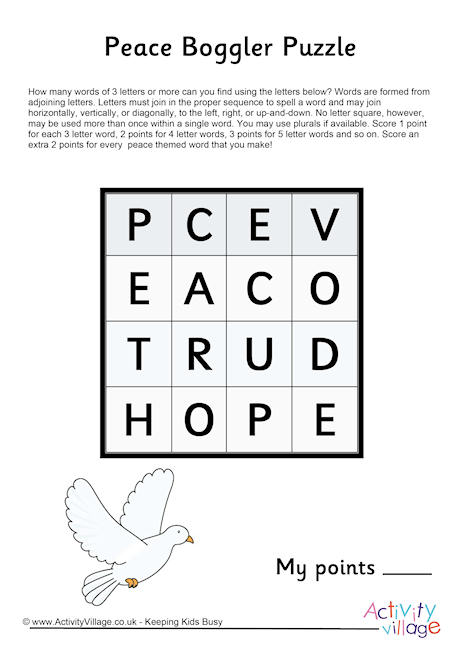 Peace Boggler Puzzle