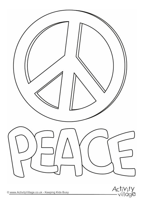 Peace colouring page