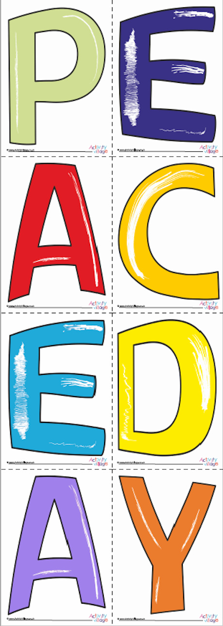 Peace Day letters - colour