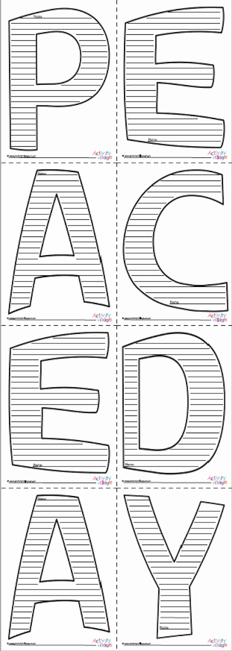 Peace Day letters - ruled